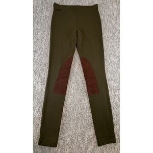 Polo Ralph Lauren Leggings Women XS Green Equestrian Knee Patch Skinny Pants